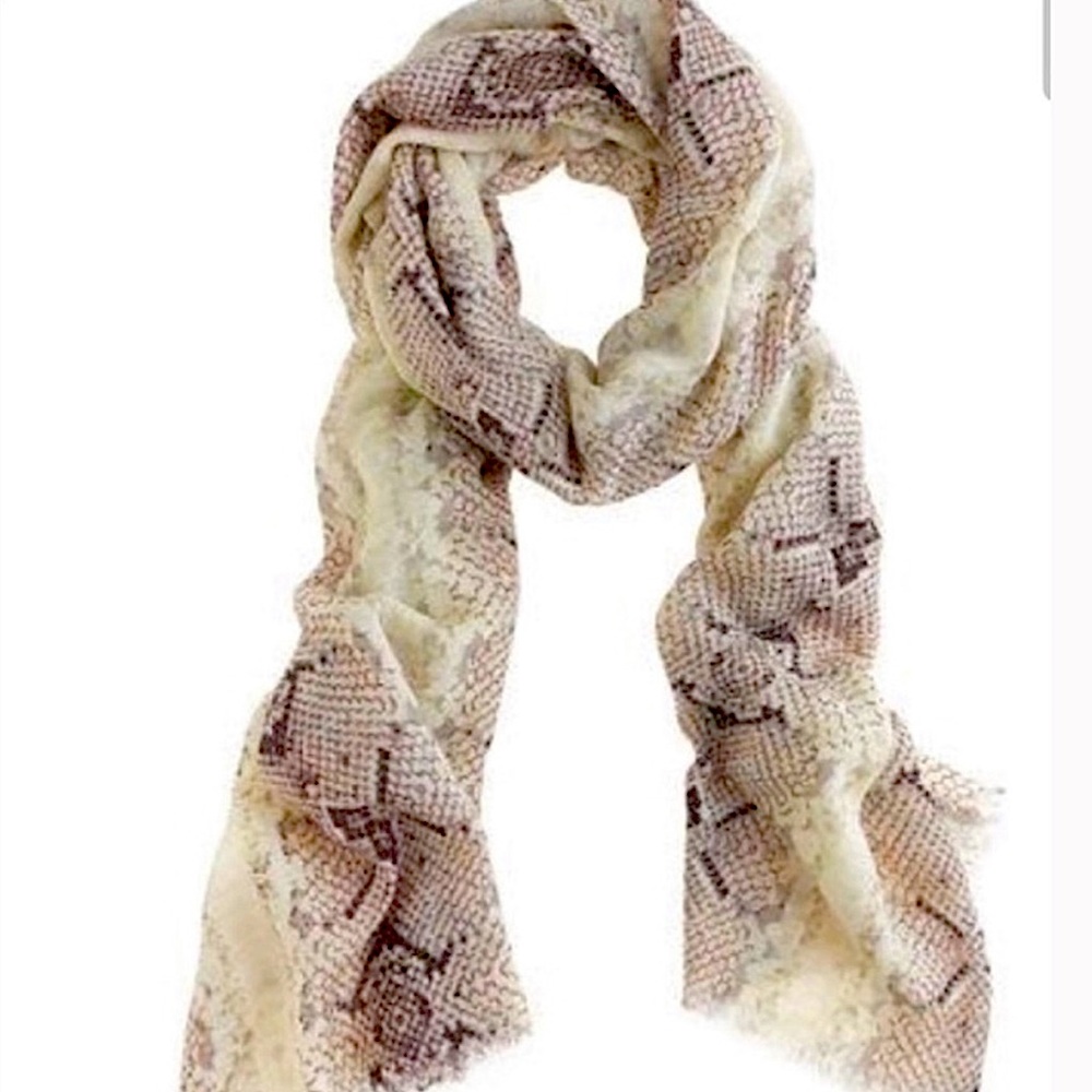 J Crew Wool Python Print Scarf/Wrap - Picture 6 of 8